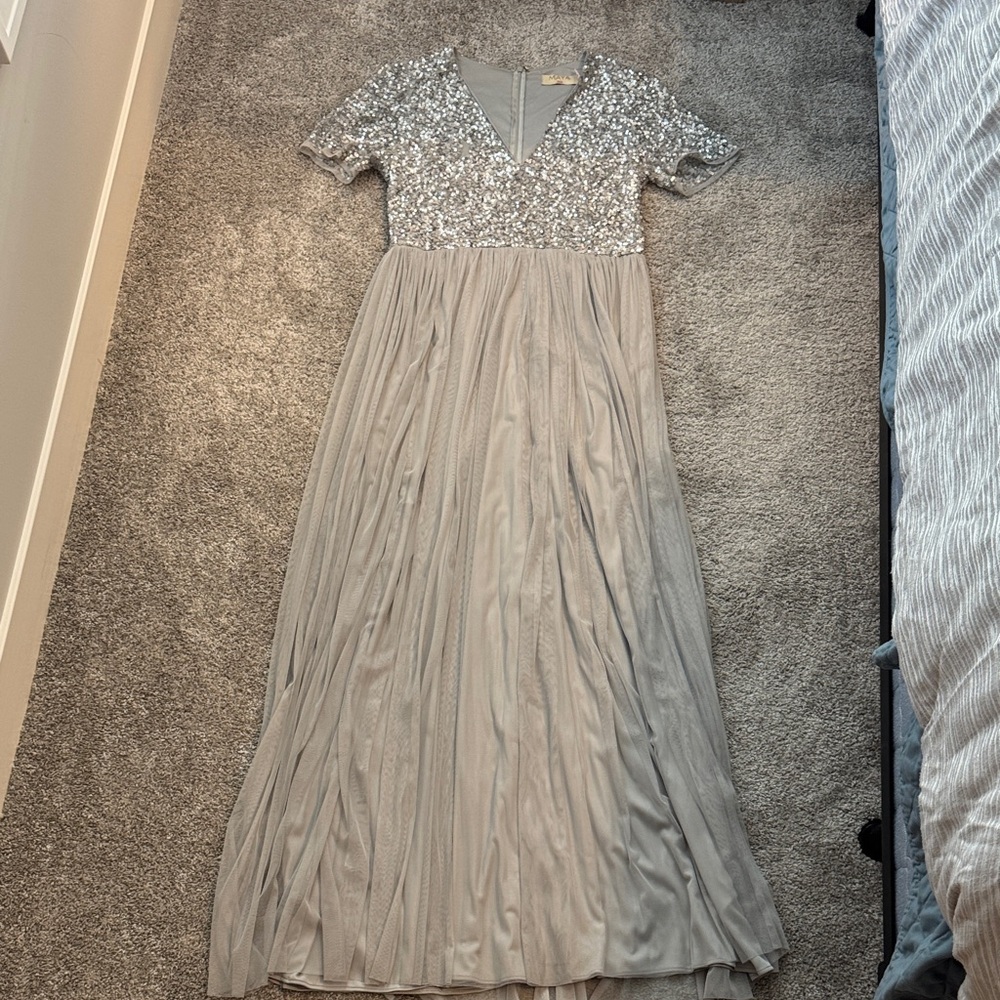 Maya Silver Sequin Dress